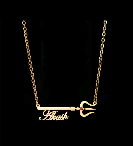 Custom Name Trishul Necklace