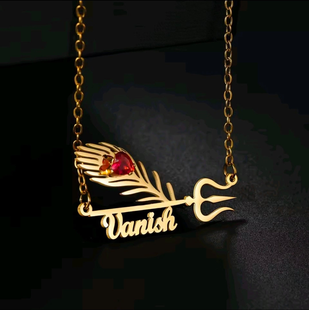 Custom Name Trishul Necklace