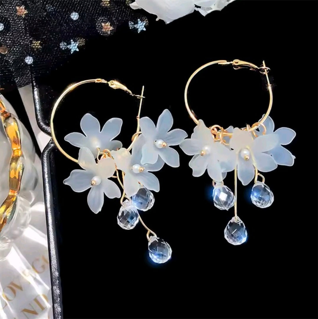 Transparent Crystal Drop Earrings