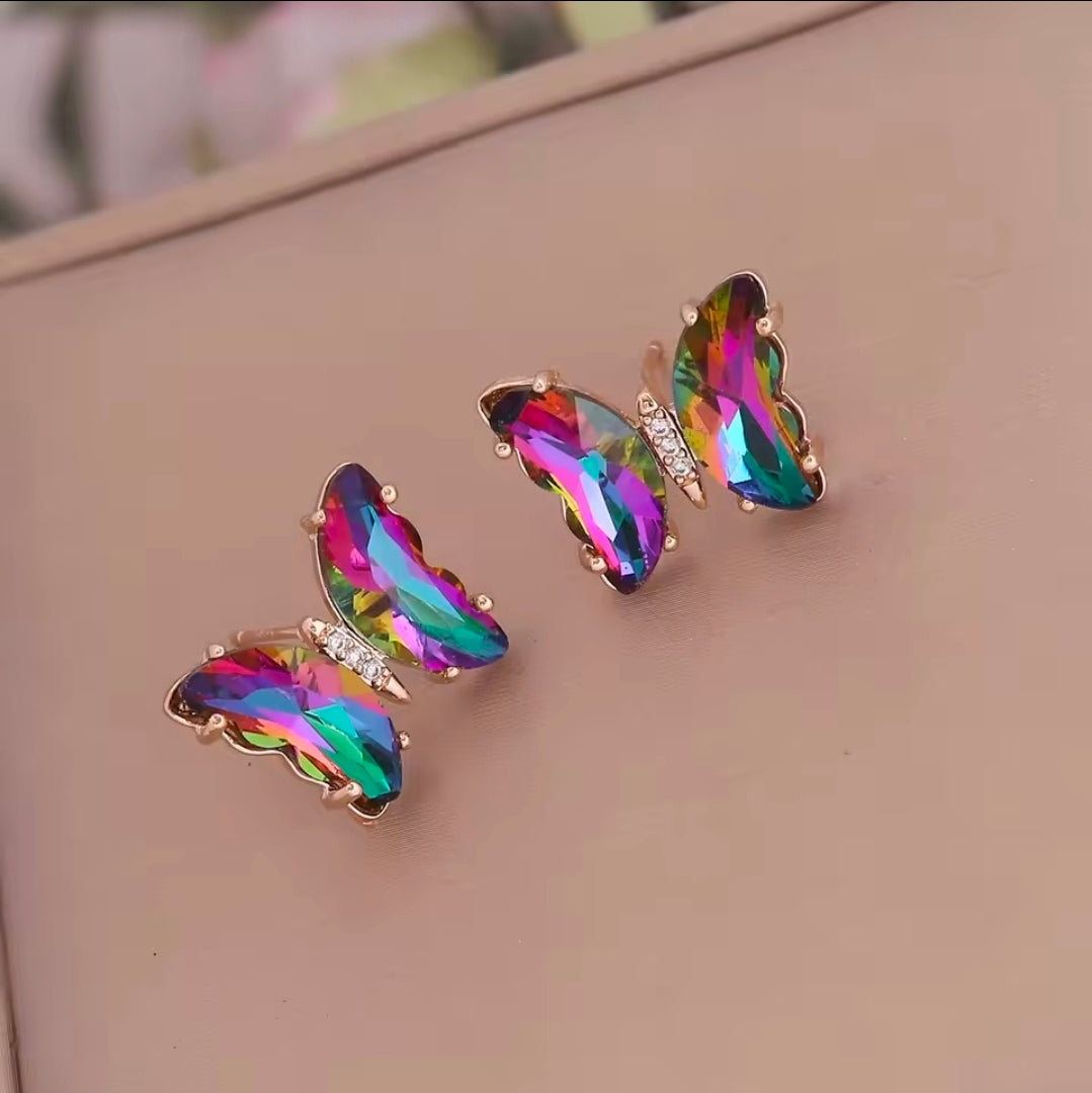 Crystal Butterfly Earrings