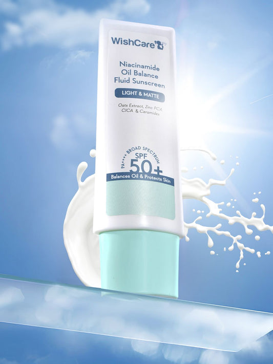 WishCare Niacinamide Oil Balance SPF50 Light & Matte Fluid Sunscreen with Oats