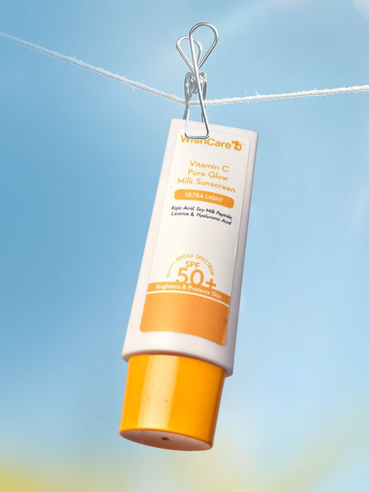 WishCare Vitamin C Pure Glow Milk SPF50 Ultralight Sunscreen with Kojic Acid