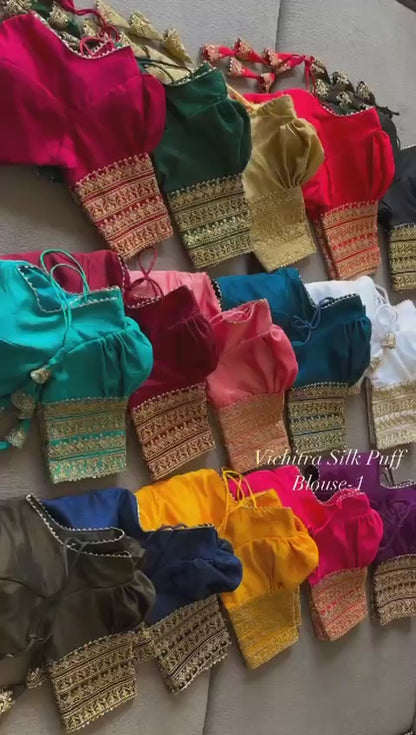 Vichitra Silk Puff Blouse