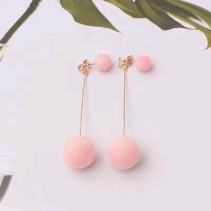 Faux Fur Ball Earrings