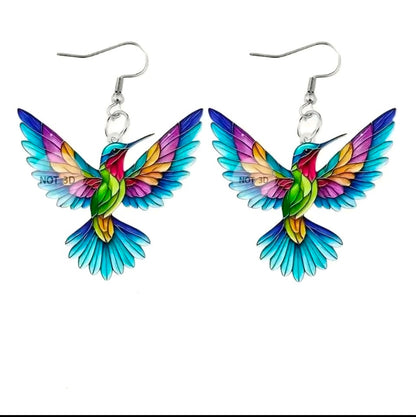 Acrylic Hummingbird Earrings
