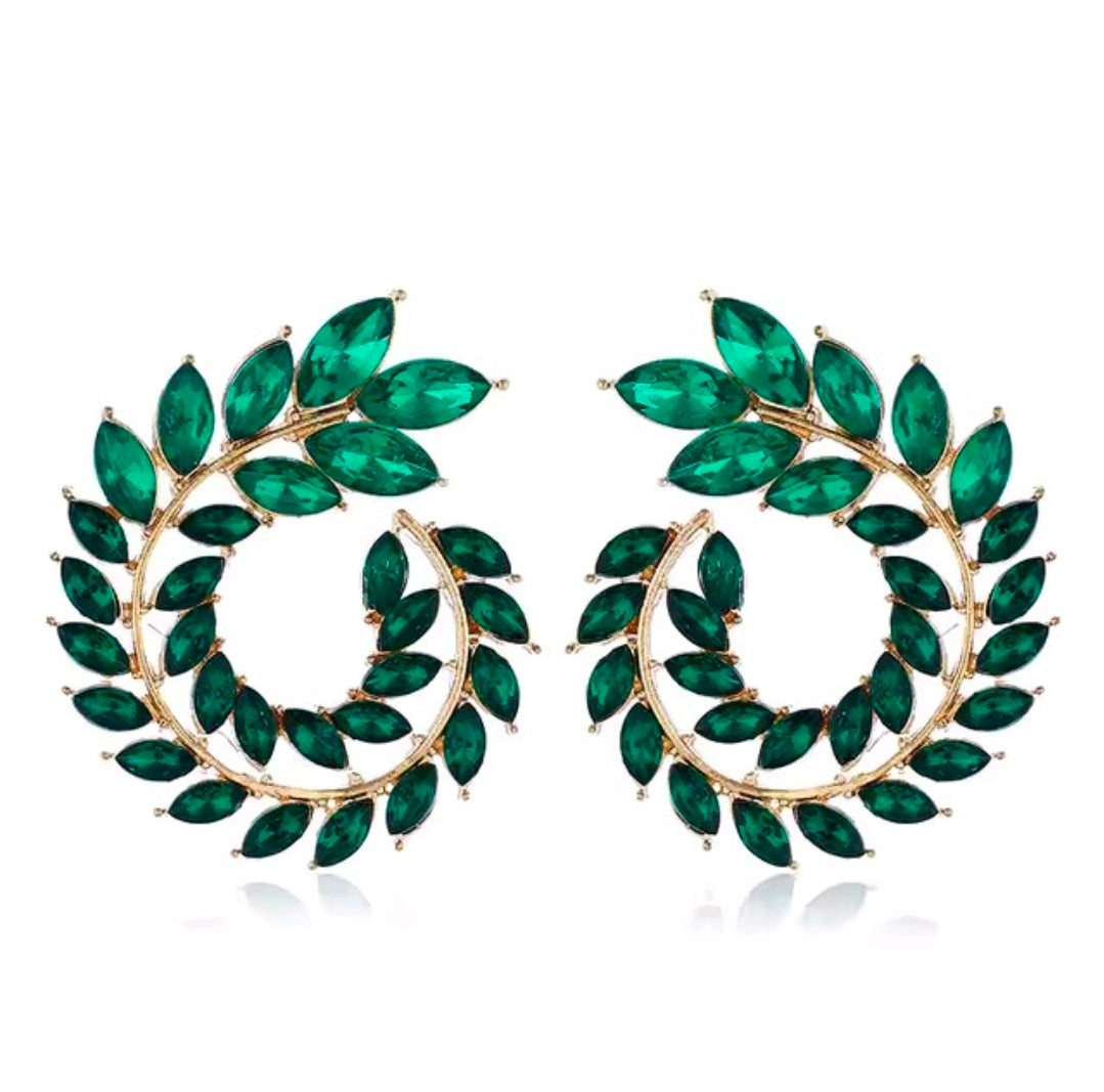 Crystal Spiral Earrings