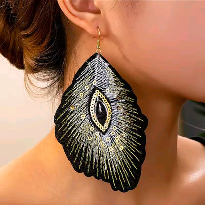 Bohemian Feather Look Earrings