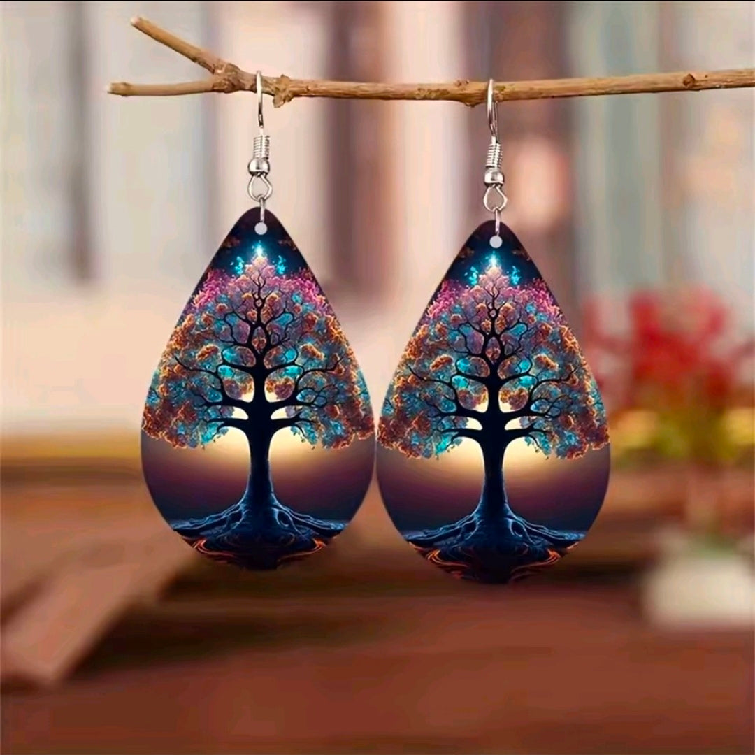 Rainbow Tree Of Life Earrings