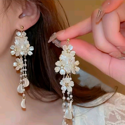 Flower Tassel Earrings