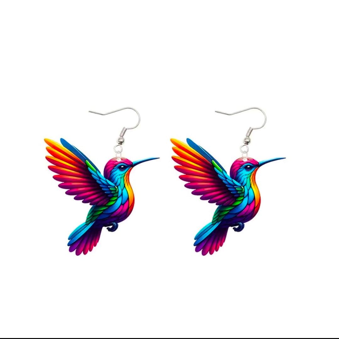 Acrylic Hummingbird Earrings