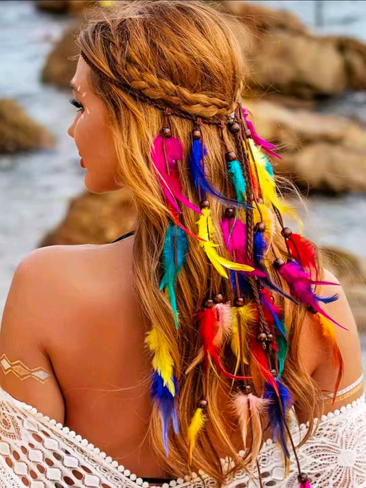 Gypsy Feather Tassel Headband