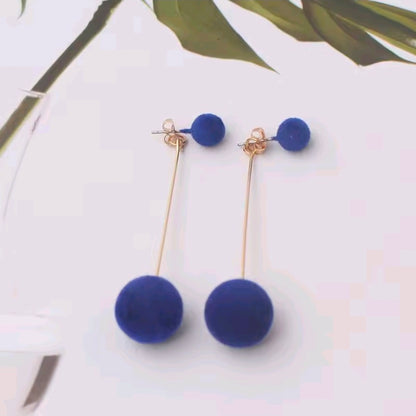 Faux Fur Ball Earrings