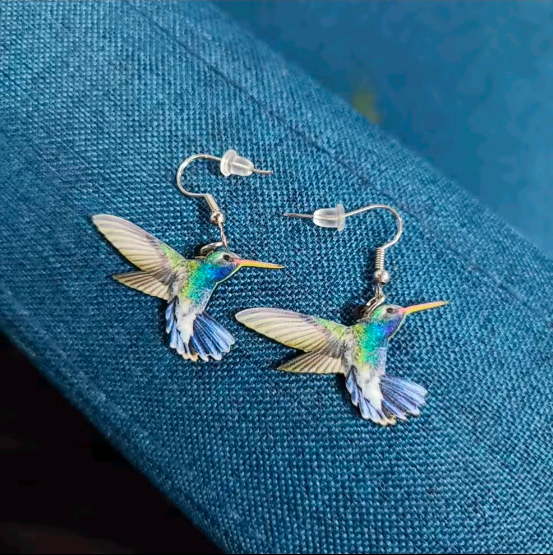 Acrylic Hummingbird Earrings