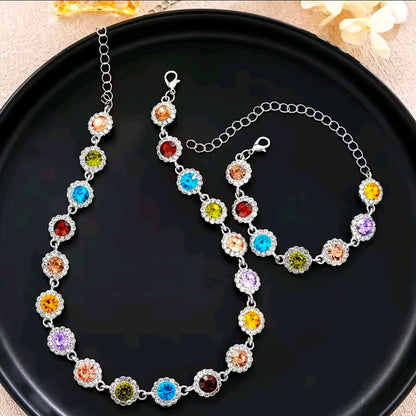 Diamond Necklace & Bracelet Set
