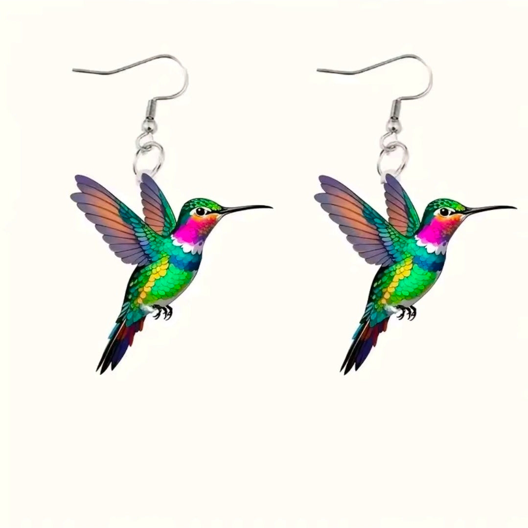 Acrylic Hummingbird Earrings