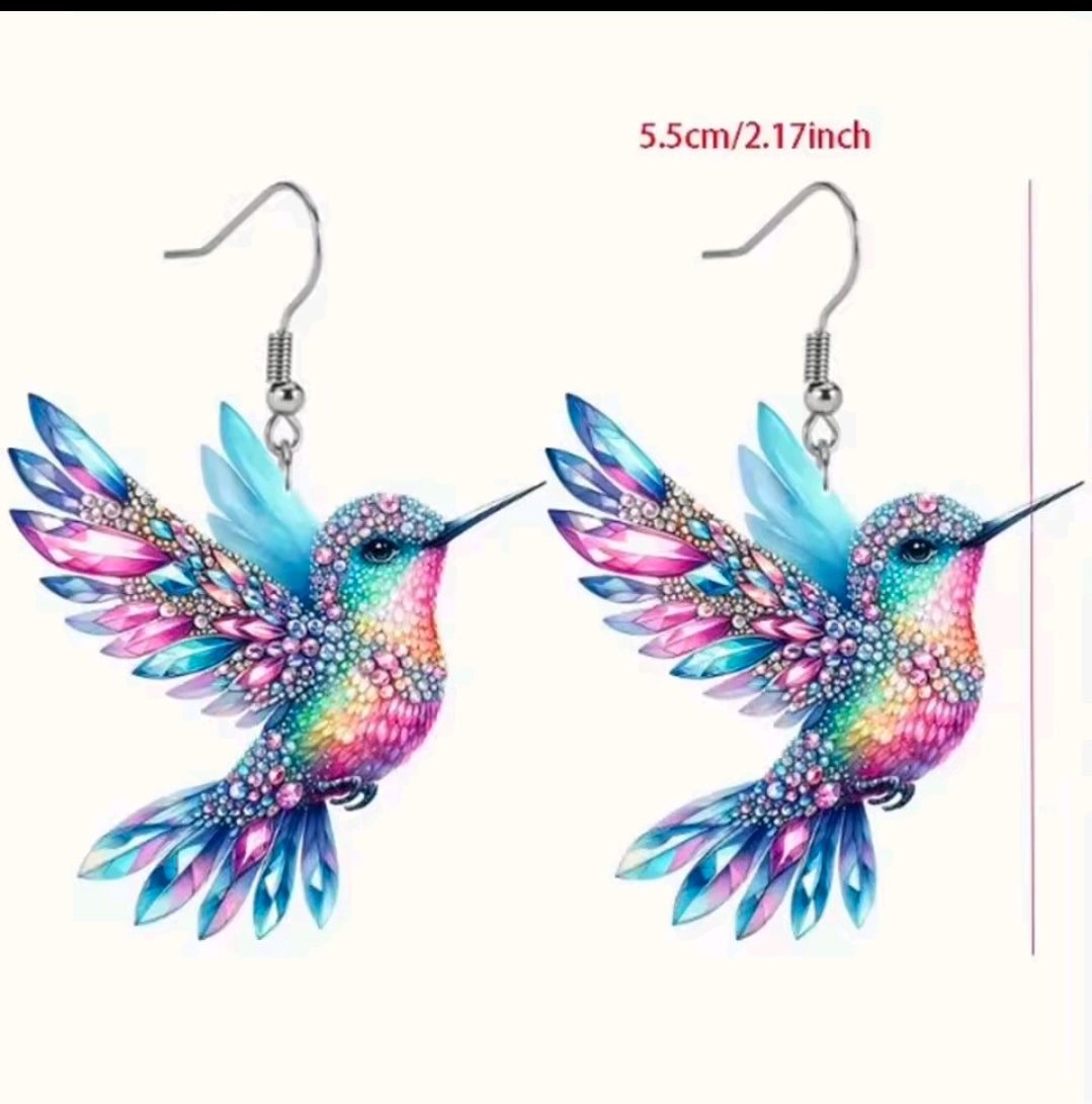Acrylic Hummingbird Earrings