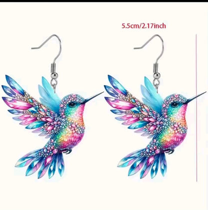 Acrylic Hummingbird Earrings