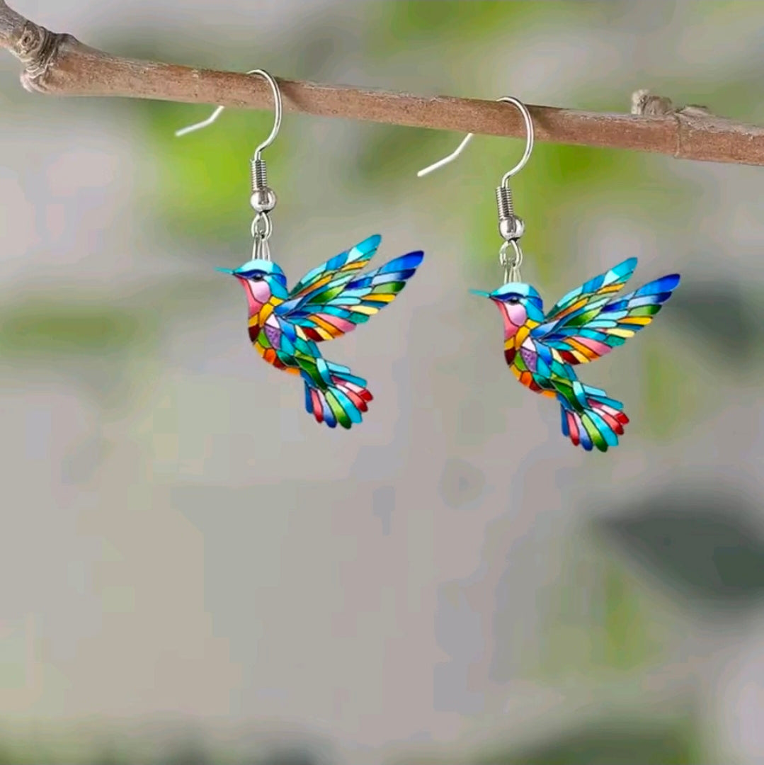 Acrylic Hummingbird Earrings