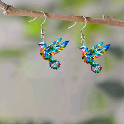 Acrylic Hummingbird Earrings