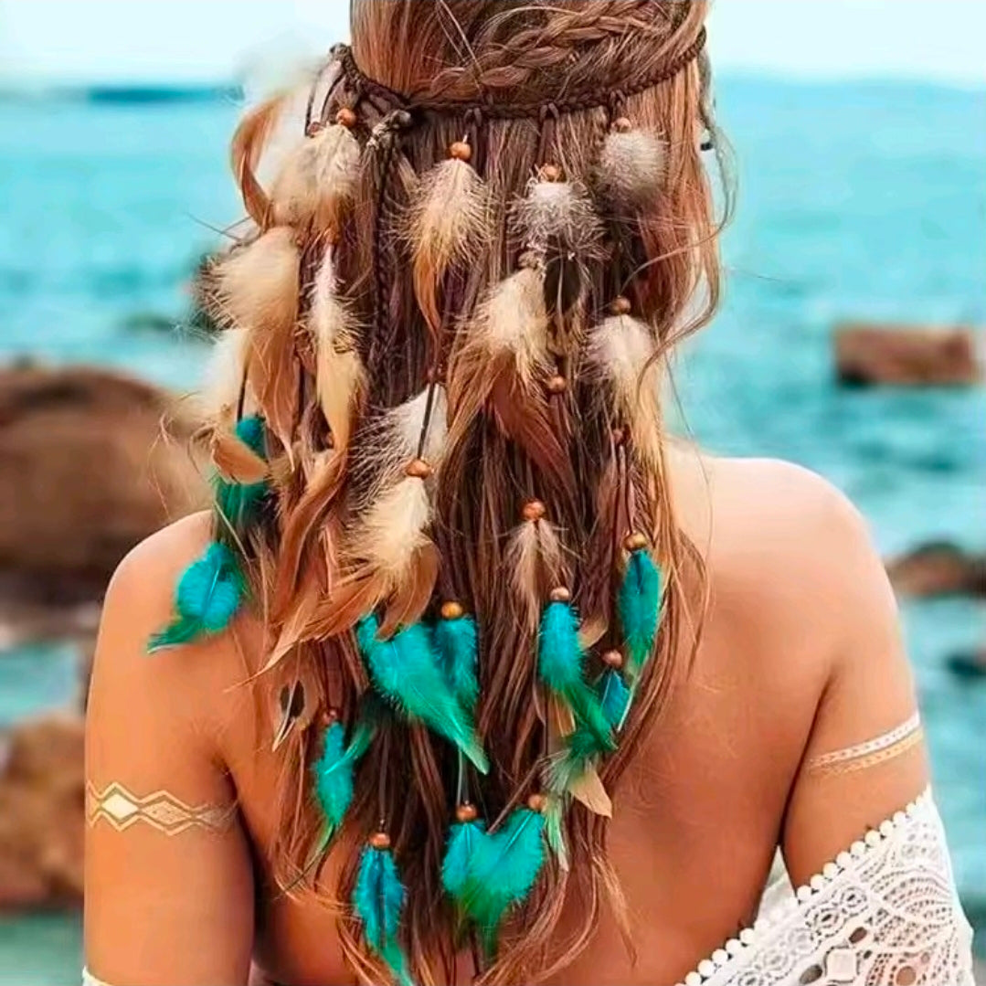 Gypsy Feather Tassel Headband
