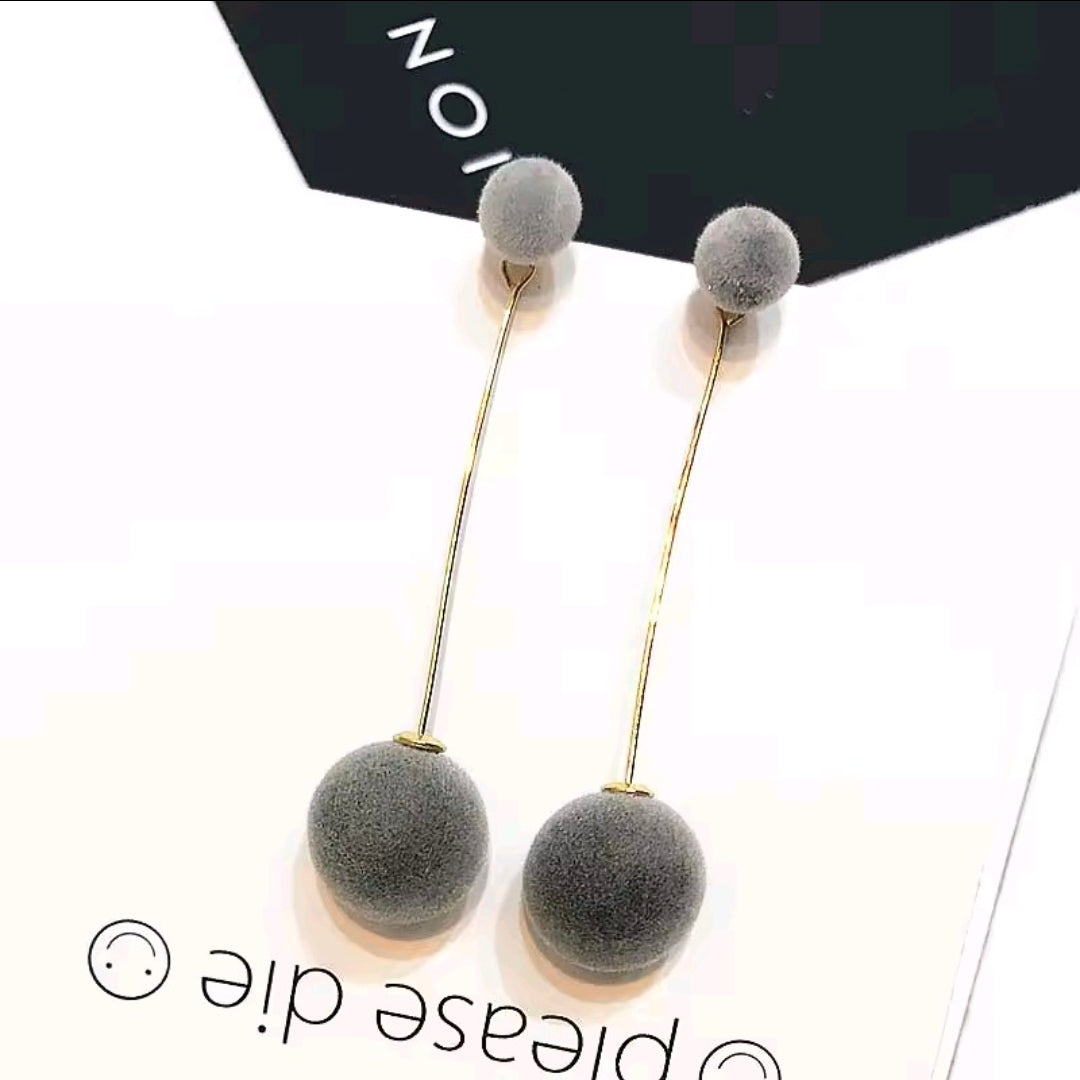 Faux Fur Ball Earrings