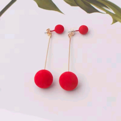 Faux Fur Ball Earrings