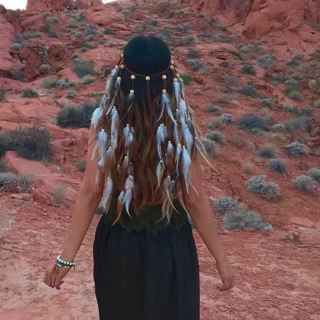 Gypsy Feather Tassel Headband