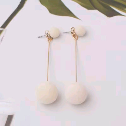 Faux Fur Ball Earrings