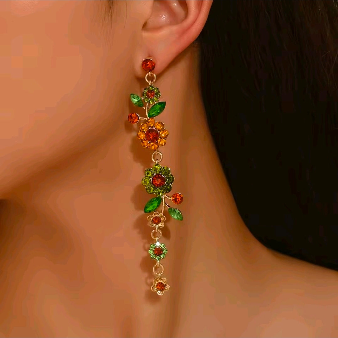 Crystal Flower Earrings