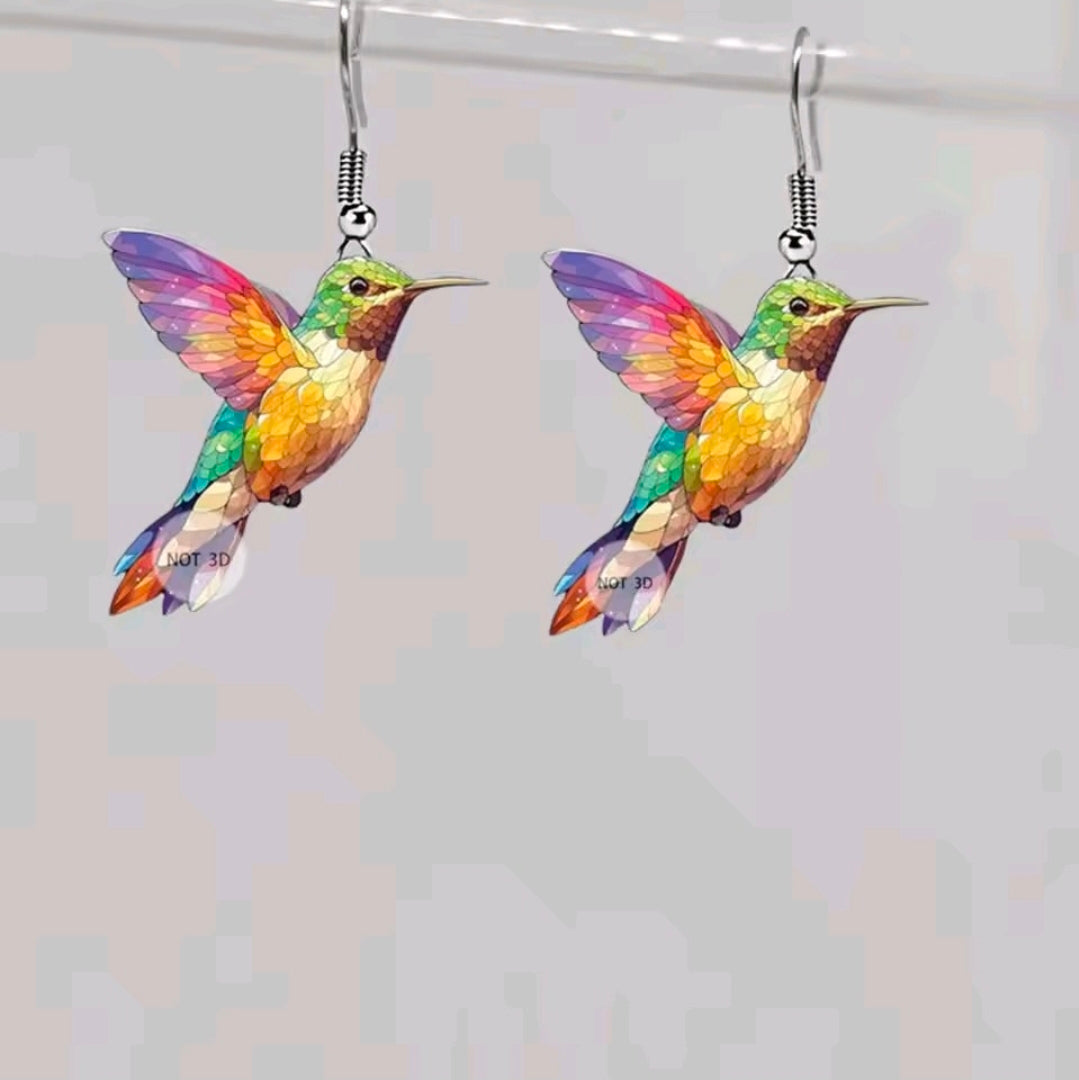 Acrylic Hummingbird Earrings