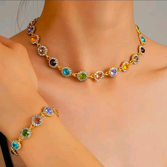 Diamond Necklace & Bracelet Set
