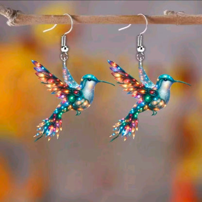 Acrylic Hummingbird Earrings