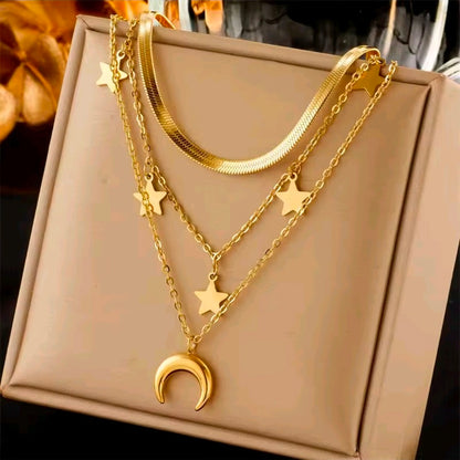 Layered Golden Necklaces