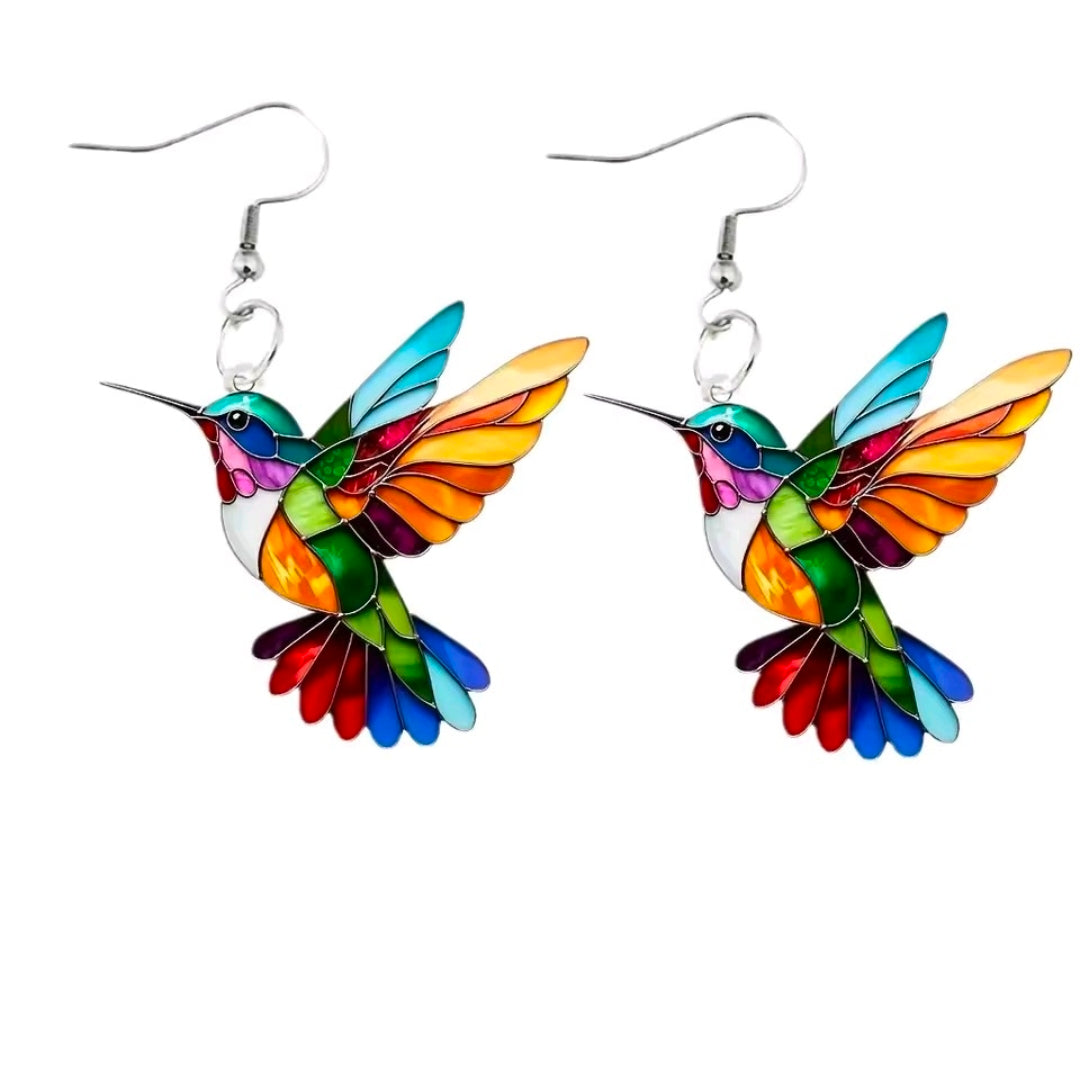Acrylic Hummingbird Earrings