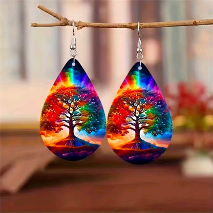 Rainbow Tree Of Life Earrings